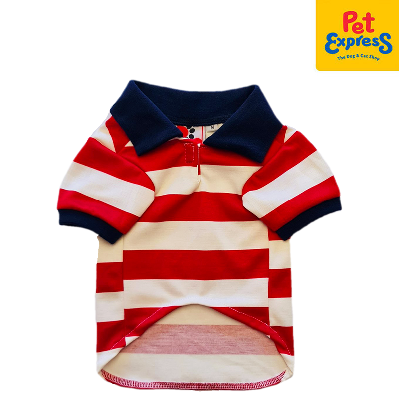 Pawsh Couture Toby Polo Stripes Dog Apparel Extra Large Red