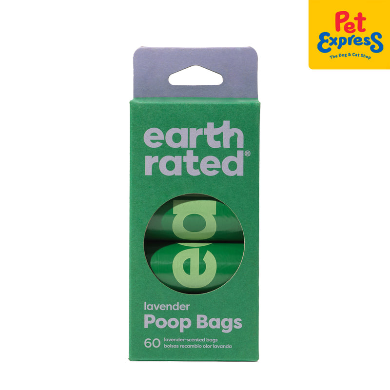 Earth Rated Poop Bags Refill Rolls Lavender 60s 9"x13"