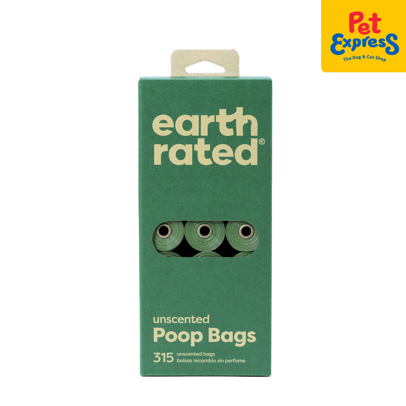 Earth Rated Poop Bags Refill Rolls Unscented 315s 9"x13"