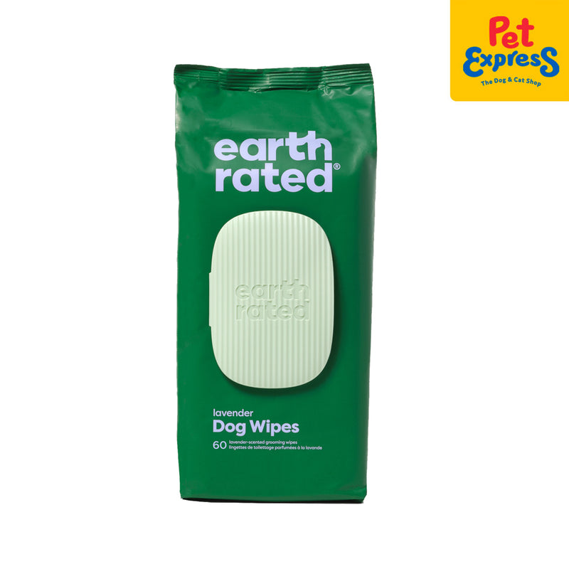 Earth Rated Plant-Based Dog Grooming Lavender Pet Wipes 60s