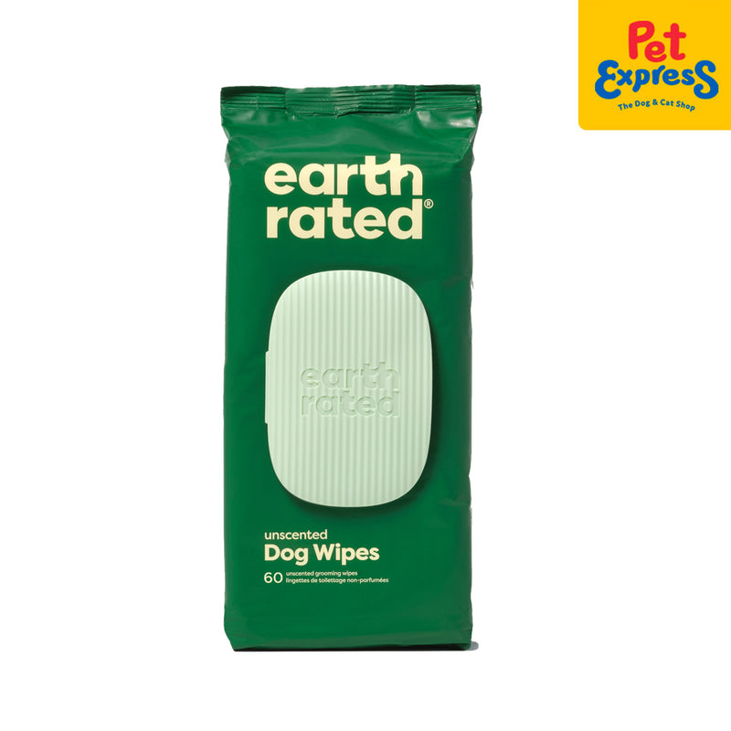 Earth Rated Plant-Based Dog Grooming Unscented Pet Wipes 60s