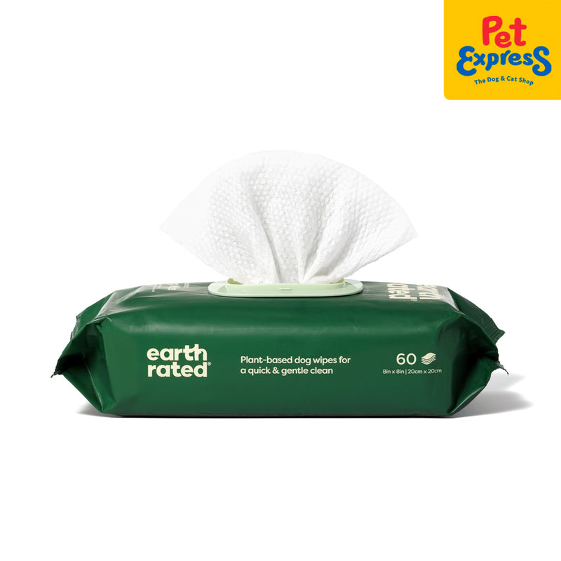 Earth Rated Plant-Based Dog Grooming Unscented Pet Wipes 60s