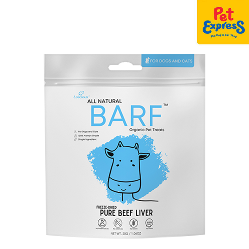 Luscious All Natural Barf Freeze Dried Beef Liver Pet Treats 30g