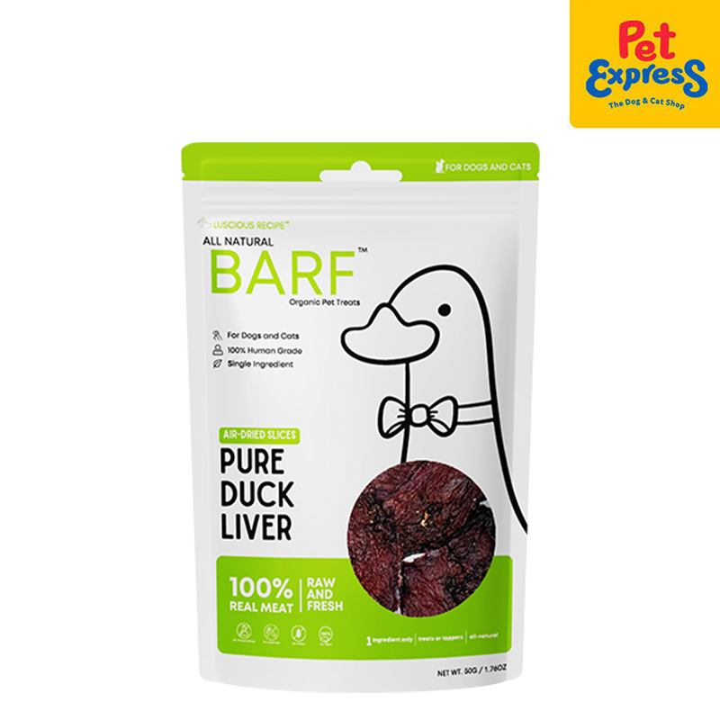 Luscious Recipe All Natural Barf Air Dried Slice Duck Liver Pet Treats 50g