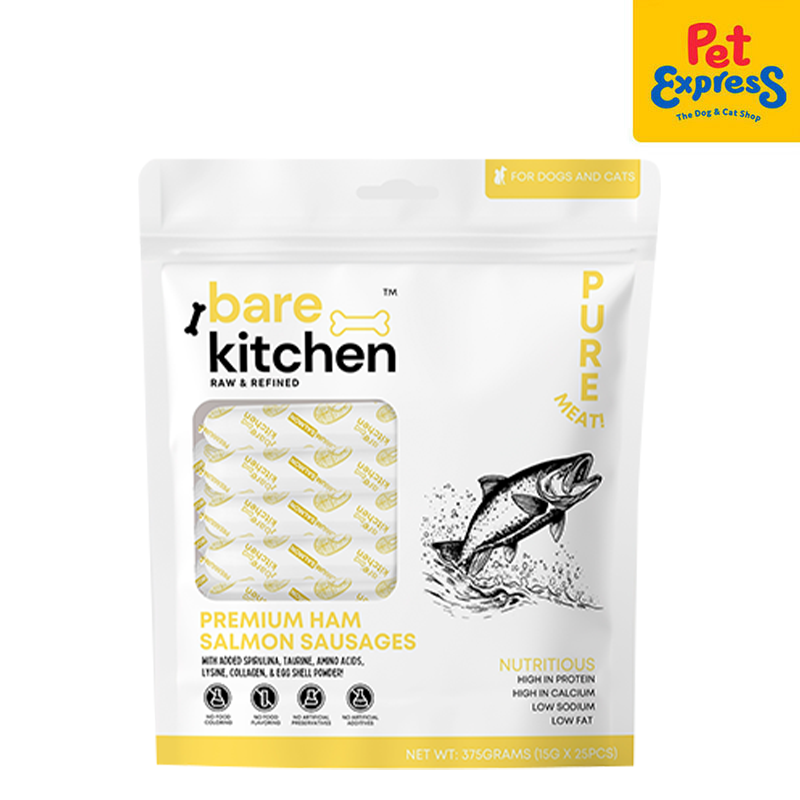 Bare Kitchen Premium Ham Salmon Sausages Pet Treats 375g