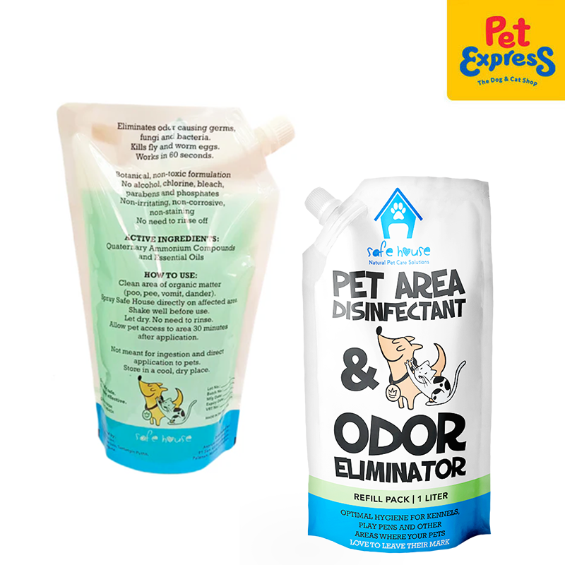 Safe House Pet Area Disinfectant and Odor Eliminator Refill Pack 1L