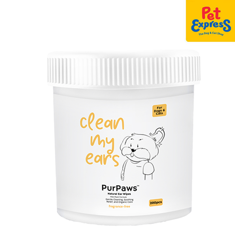 PurPaws Fragrance Free Clean My Ear Pet Wipes 200s