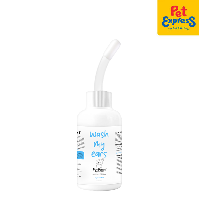 PurPaws Fragrance Free Wash My Ear Pet Drops 100ml