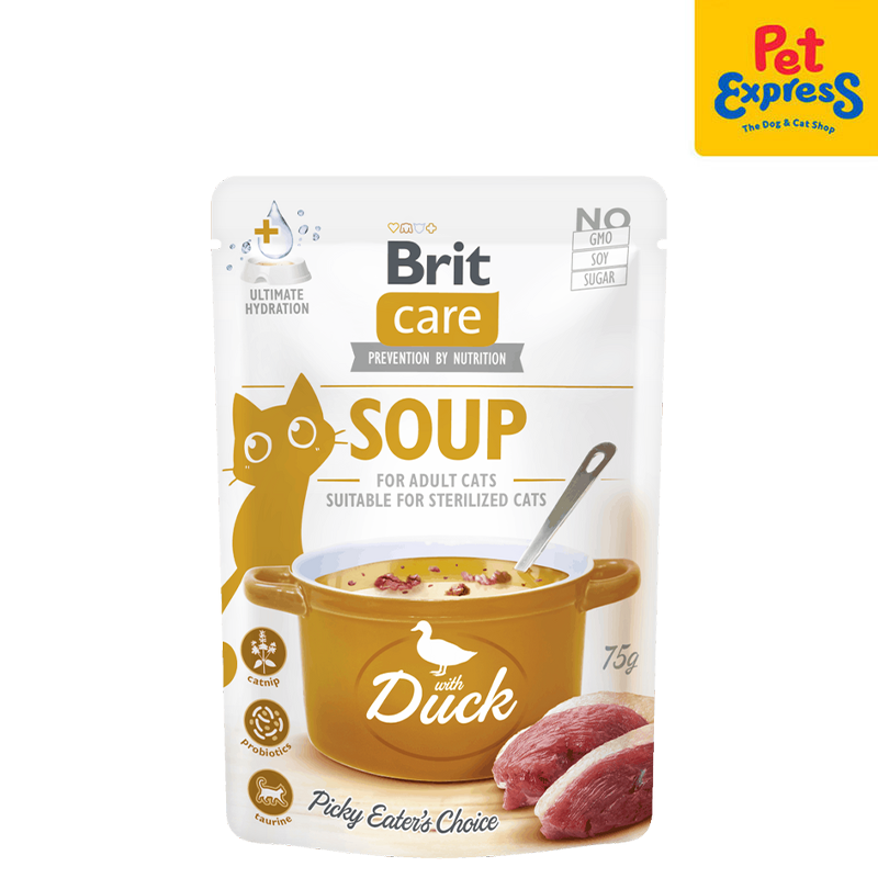 Brit Care Soup Adult Duck Wet Cat Food 75g (15 pouches)