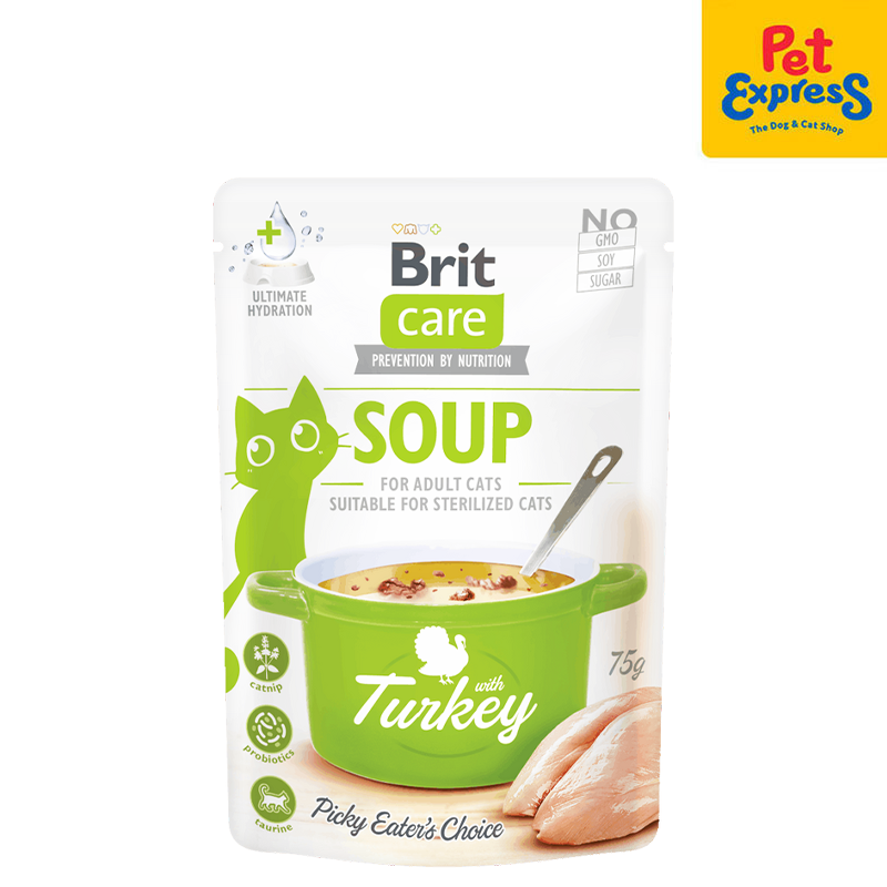 Brit Care Soup Adult Turkey Wet Cat Food 75g (15 pouches)