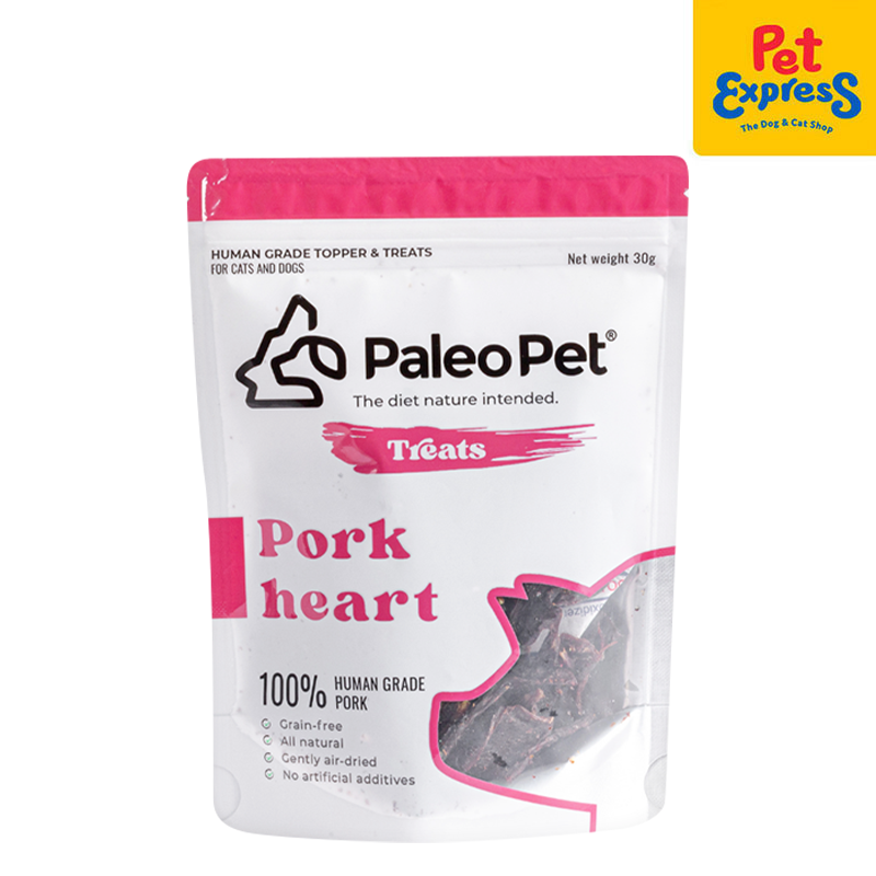 Paleo Pet Air Dried Pork Heart Dog Treats 30g