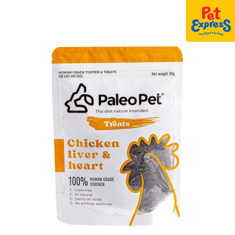 Paleo Pet Air Dried Chicken Liver and Heart Dog Treats 30g