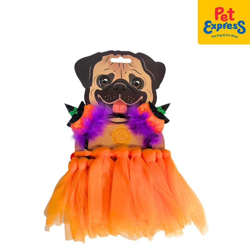 Pet Pals Halloween Pumpkin Tutu Set Dog Costume Medium Orange