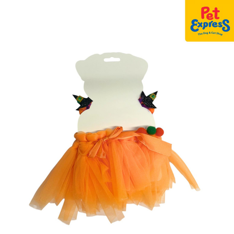 Pet Pals Halloween Pumpkin Tutu Set Dog Costume Medium Orange