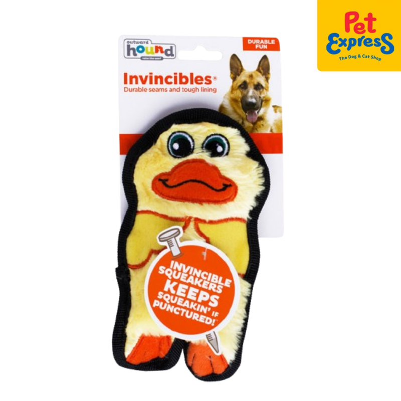 Outward Hound Invicibles Duck Dog Toy Extra Small Yellow