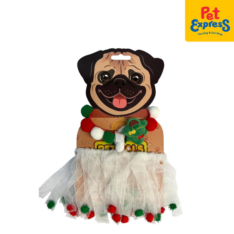 Pet Pals Christmas Balls Tutu Set Dog Costume Small White