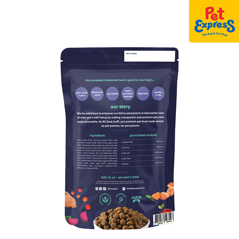 Bare Adult Chicken Dry Dog Food 250g