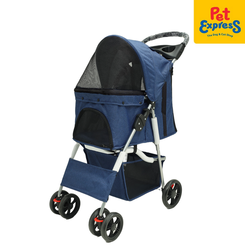 Pet Pals 4 Wheel Pet Stroller Blue