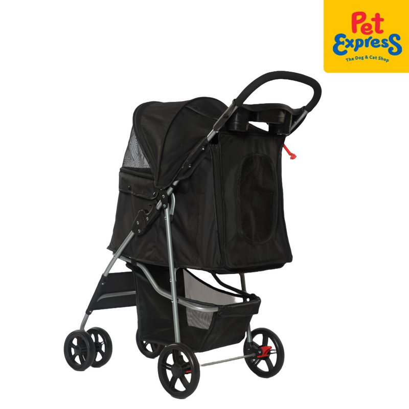 Pet Pals 4 Wheel Pet Stroller Black Silver