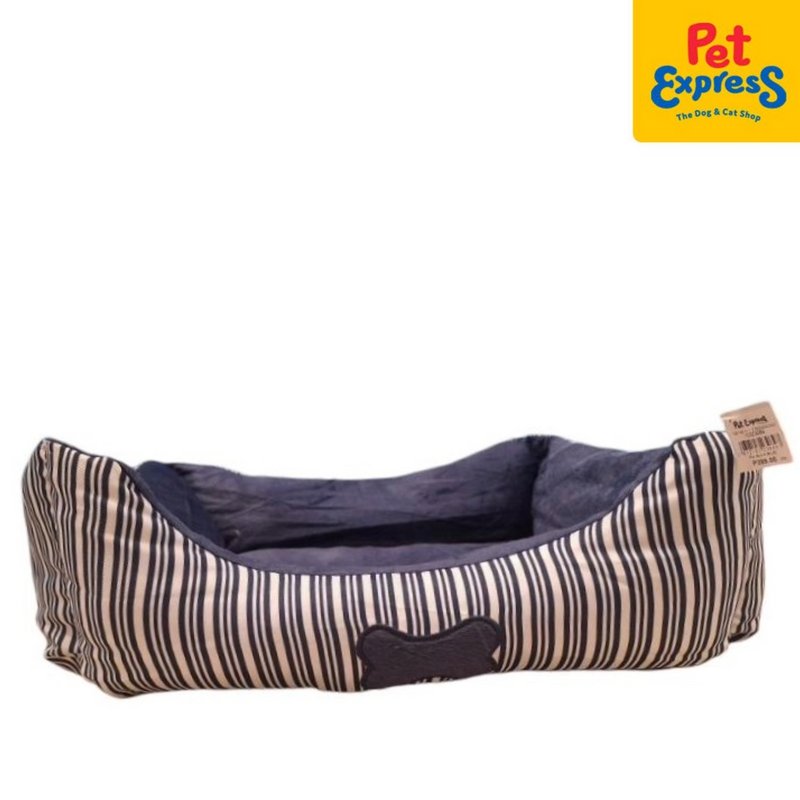 Pet Express Rectangular Stripes Pet Bed Large Blue 61x14x52cm