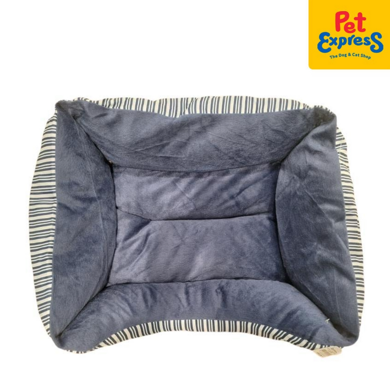 Pet Express Rectangular Stripes Pet Bed Large Blue 61x14x52cm