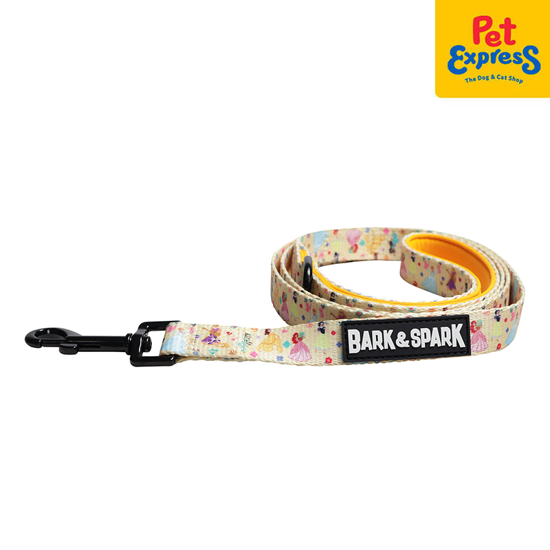 Bark and Spark Disney Princess Dancing Dog Leash Medium Yellow