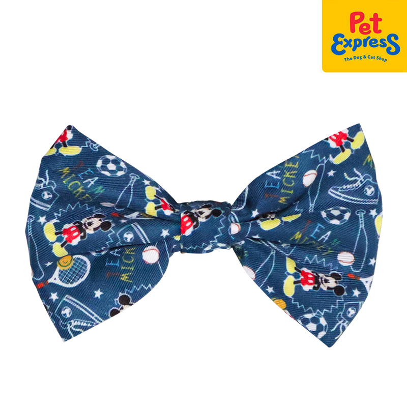 Bark and Spark Team Mickey Dog Bow Tie Medium Blue