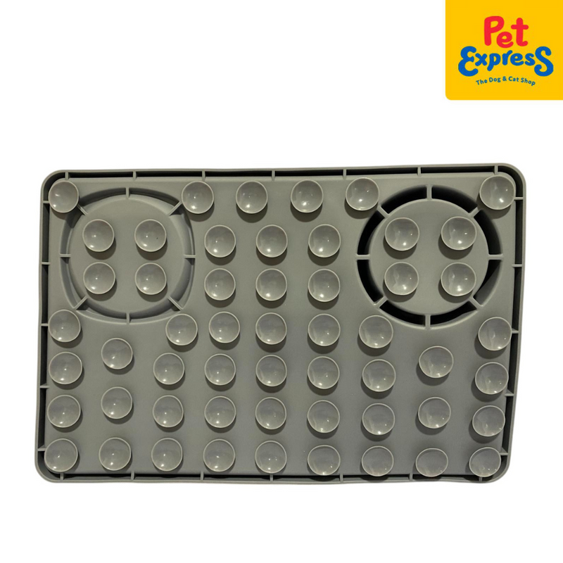 Pet Express 6 in 1 Silicone Slow Feeder and Lick Mat Dark Gray