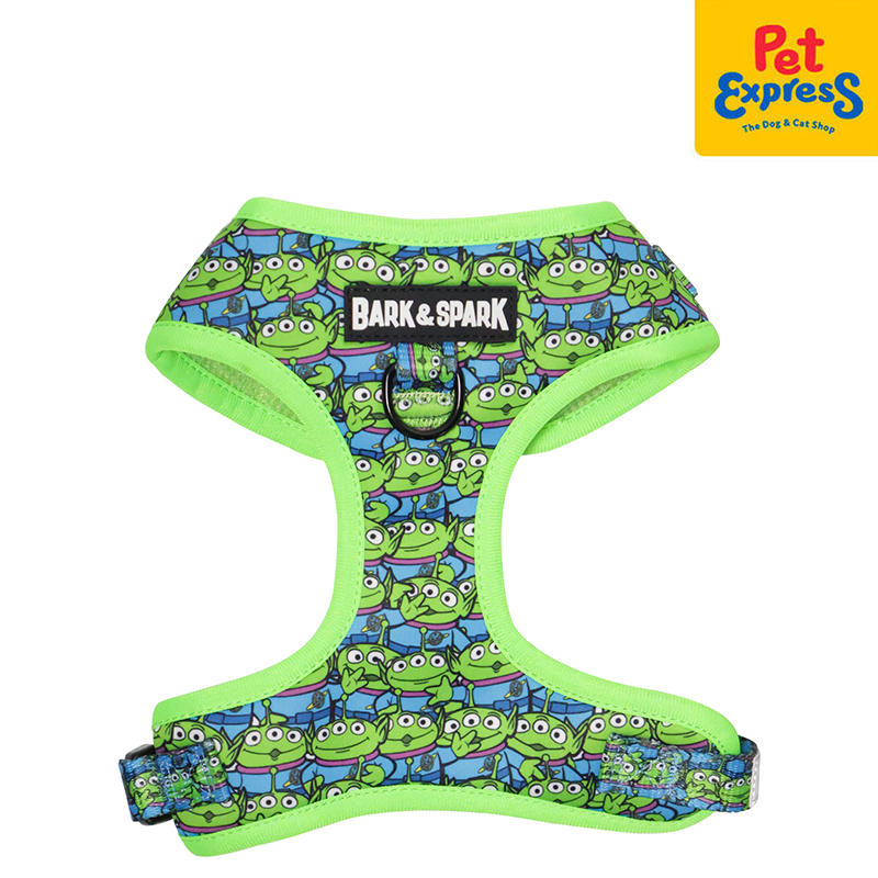 Bark and Spark Toy Story Aliens Dog Harness Extra Large Green