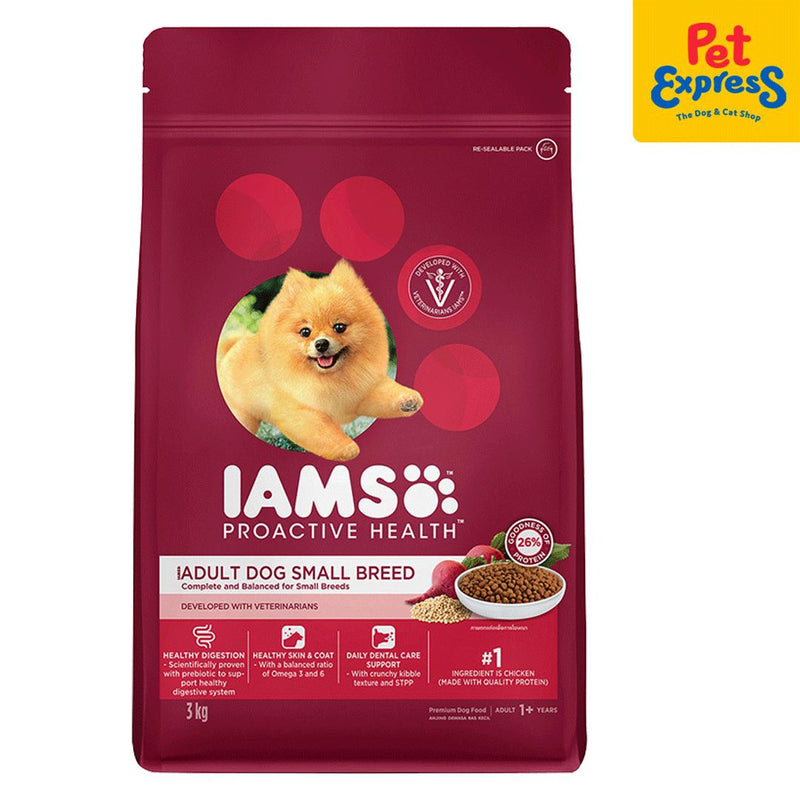 IAMS Adult Small Breed Chicken Dry Dog Food 3kg (EXPIRATION DATE: March 05, 2025)