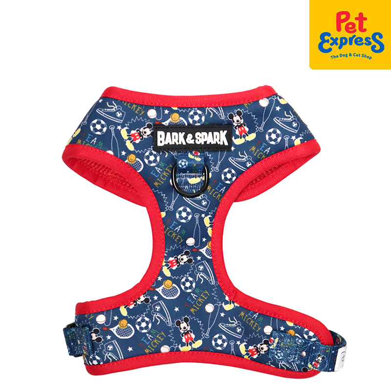 Bark and Spark Team Mickey Dog Harness Large Blue