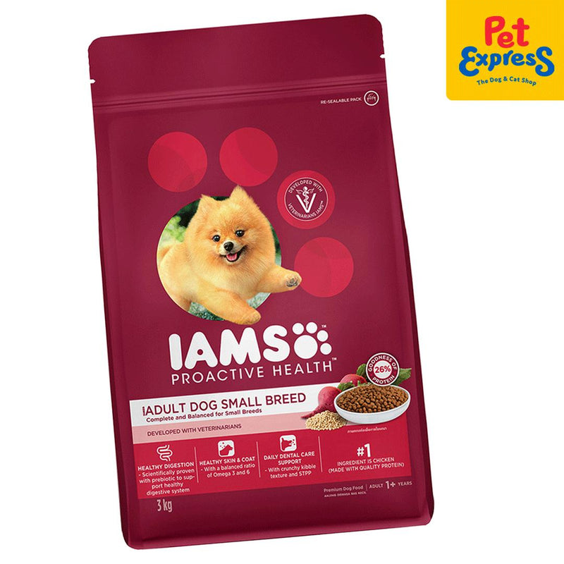 IAMS Adult Small Breed Chicken Dry Dog Food 3kg (EXPIRATION DATE: March 05, 2025)