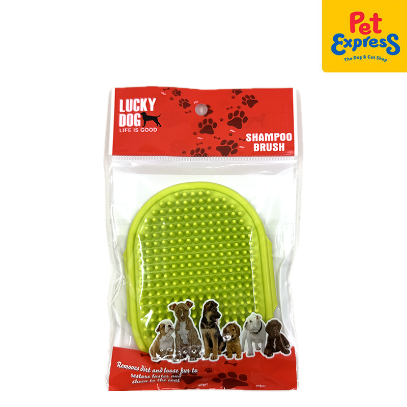 Lucky Dog Plastic Oval Pet Brush Lime Green