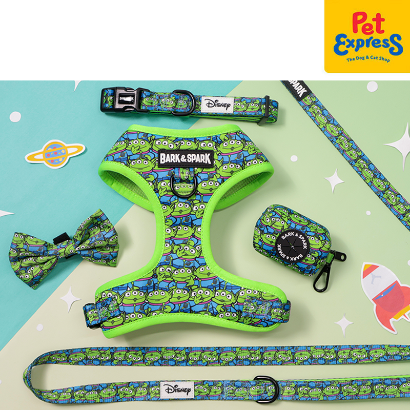 Bark and Spark Toy Story Aliens Dog Collar Medium Green