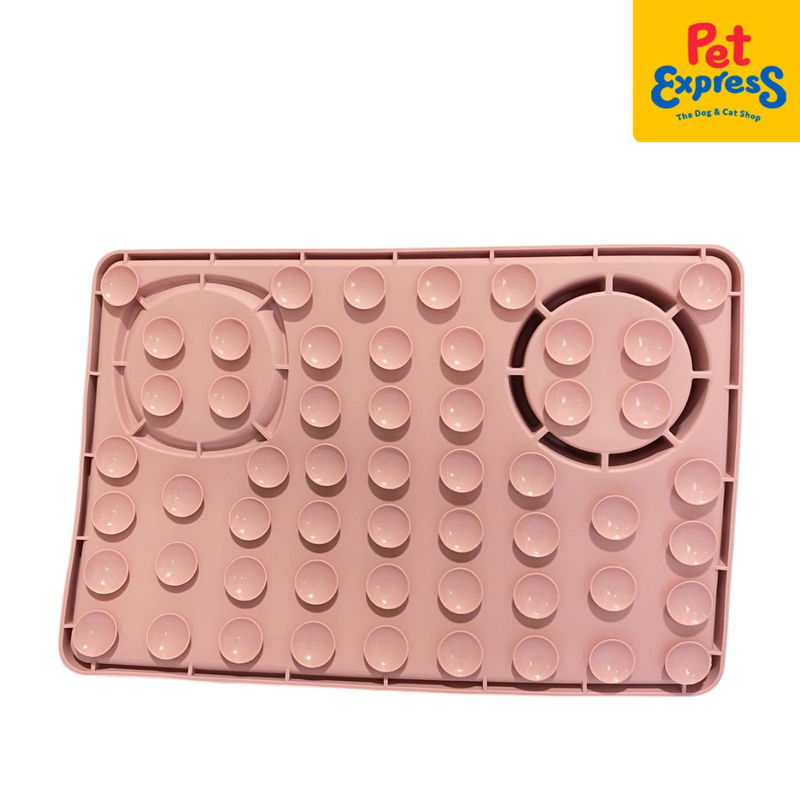 Pet Express 6 in 1 Silicone Slow Feeder and Lick Mat Pink