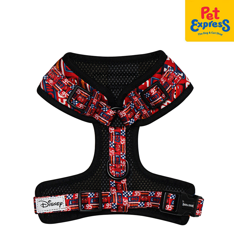 Bark and Spark Cars Lightning McQueen Dog Harness Medium Red