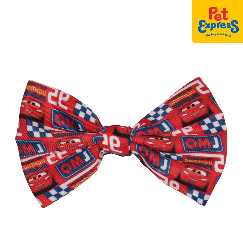 Bark and Spark Cars Lightning McQueen Dog Bow Tie Medium Red