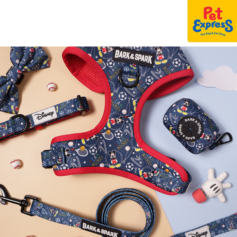 Bark and Spark Team Mickey Dog Harness Extra Small Blue