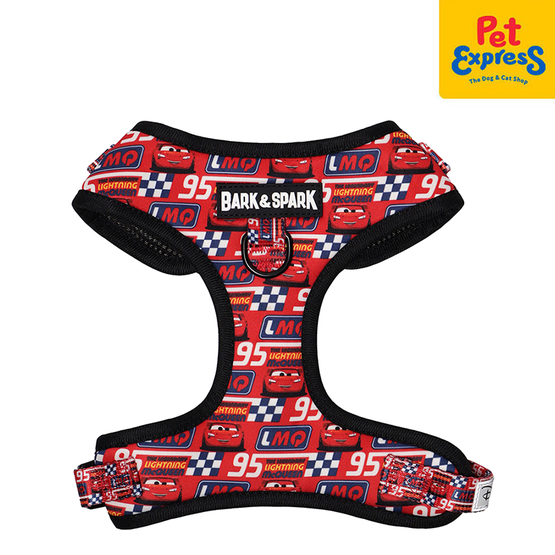 Bark and Spark Cars Lightning McQueen Dog Harness Extra Small Red