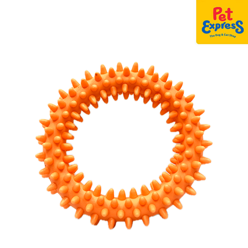 Lucky Dog Spiky Ring Dog Toy Orange