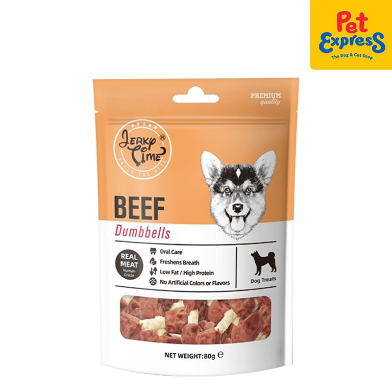 Jerky Time Beef Dumbbells Dog Treats 80g