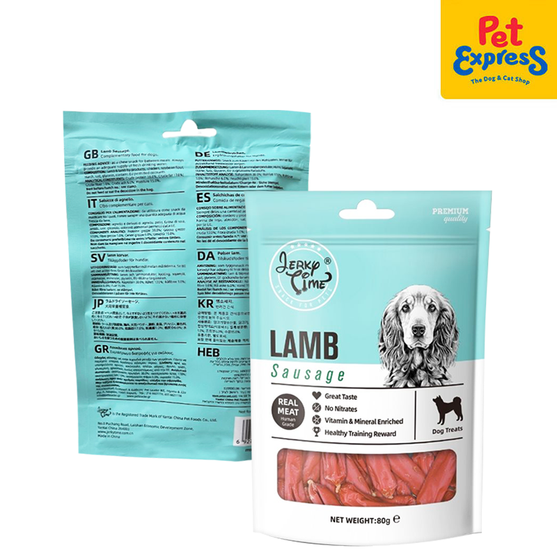 Jerky Time Lamb Sausage Dog Treats 80g