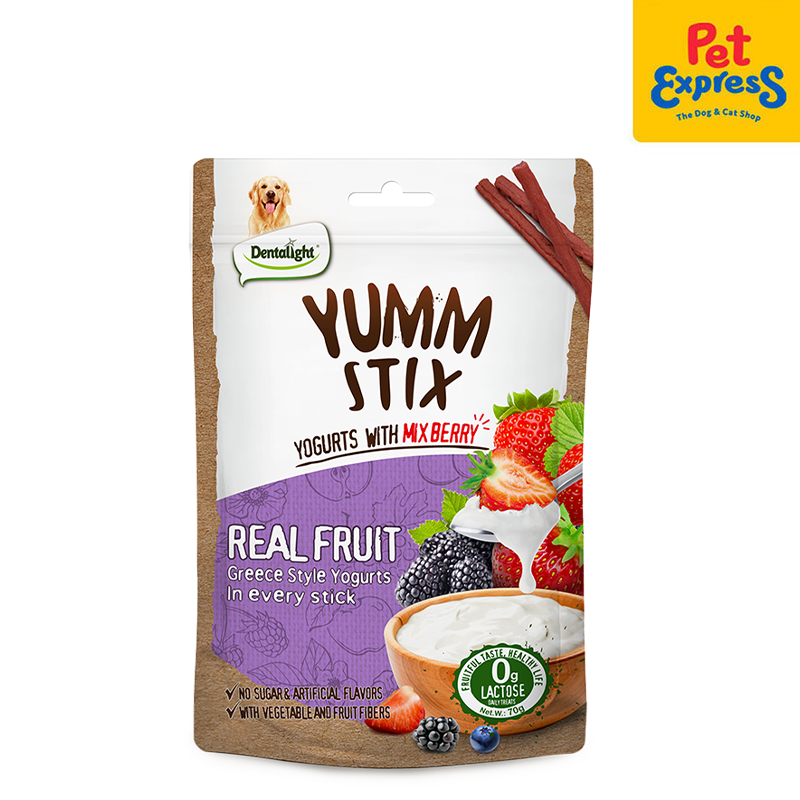 Dentalight Yumm Stix Yogurt with Mix Berry Dog Treats 70g