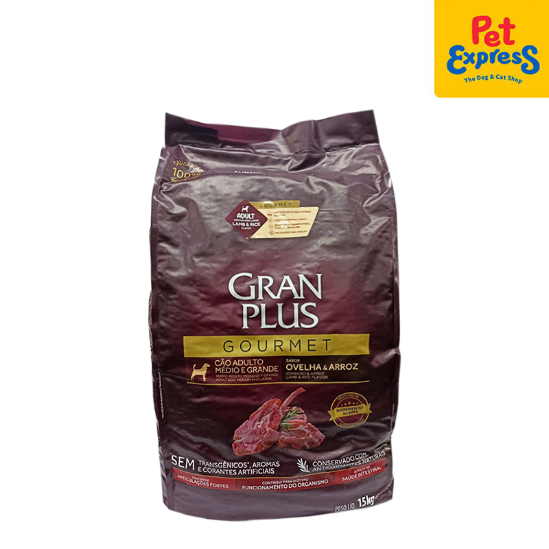 GranPlus Gourmet Adult Medium and Large Lamb and Rice Dry Dog Food 15kg