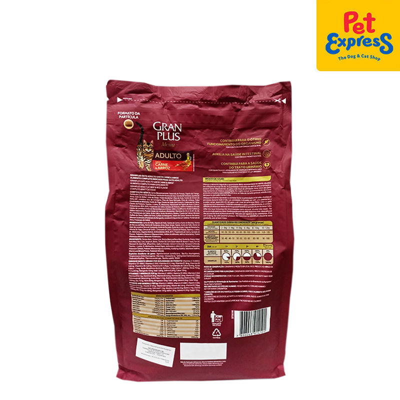 GranPlus Menu Adult Beef and Rice Dry Cat Food 3kg