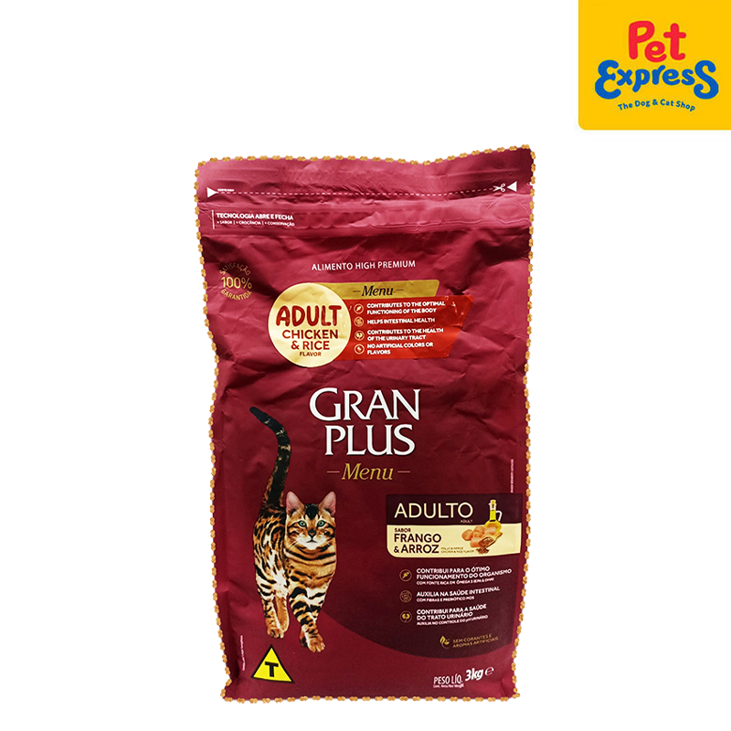 GranPlus Menu Adult Chicken and Rice Dry Cat Food 3kg