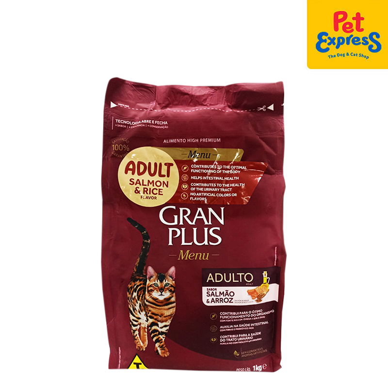 GranPlus Menu Adult Salmon and Rice Dry Cat Food 1kg