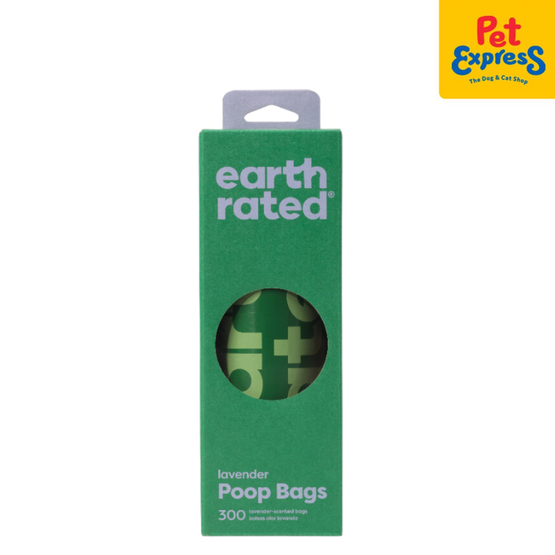 Earth Rated Poop Bags Large Single Roll Lavender 300s 8"x13"