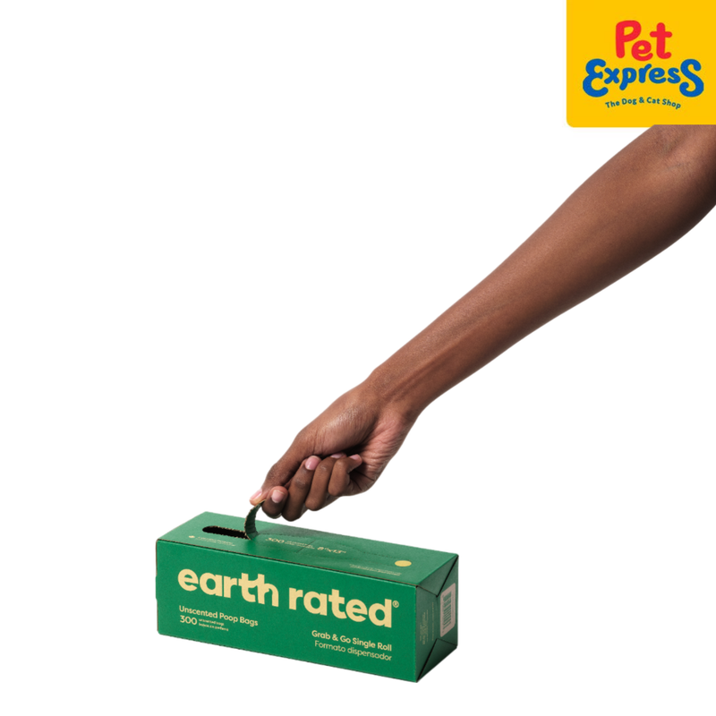 Earth Rated Poop Bags Large Single Roll Unscented 300s 8"x13"