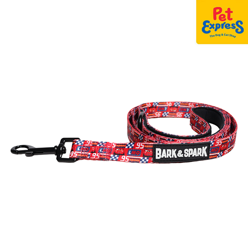 Bark and Spark Cars Lightning McQueen Dog Leash Medium Red